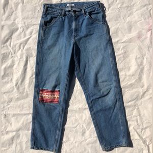 Uniqlo U custom patchwork repaired jeans